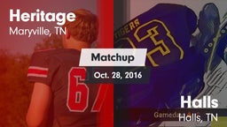 Matchup: Heritage  vs. Halls  2016