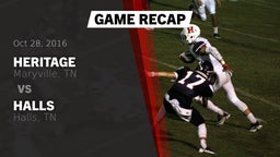 Recap: Heritage  vs. Halls  2016