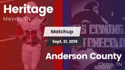 Matchup: Heritage  vs. Anderson County  2018