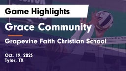 Grace Community  vs Grapevine Faith Christian School Game Highlights - Oct. 19, 2023