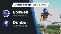 Recap: Boswell   vs. Dunbar  2017