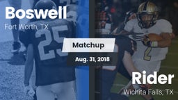 Matchup: Boswell vs. Rider  2018