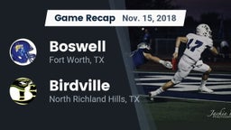 Recap: Boswell   vs. Birdville  2018