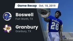 Recap: Boswell   vs. Granbury  2019