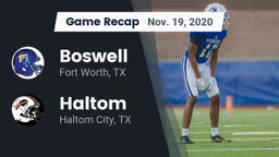 Recap: Boswell   vs. Haltom  2020