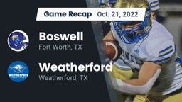 Recap: Boswell   vs. Weatherford  2022