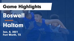 Boswell   vs Haltom  Game Highlights - Jan. 8, 2021