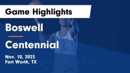 Boswell   vs Centennial  Game Highlights - Nov. 10, 2023