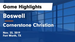 Boswell   vs Cornerstone Christian  Game Highlights - Nov. 23, 2019