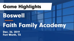 Boswell   vs Faith Family Academy Game Highlights - Dec. 26, 2019