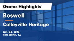 Boswell   vs Colleyville Heritage  Game Highlights - Jan. 24, 2020