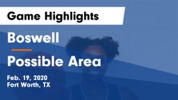 Boswell   vs Possible Area Game Highlights - Feb. 19, 2020