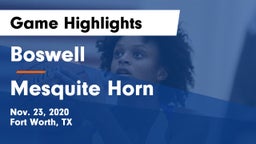Boswell   vs Mesquite Horn  Game Highlights - Nov. 23, 2020