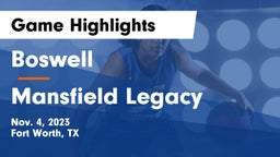 Boswell   vs Mansfield Legacy  Game Highlights - Nov. 4, 2023