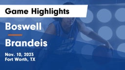 Boswell   vs Brandeis  Game Highlights - Nov. 10, 2023