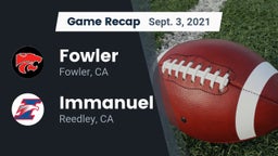 Recap: Fowler  vs. Immanuel  2021