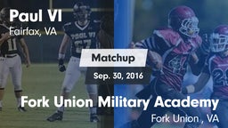 Matchup: Paul VI  vs. Fork Union Military Academy 2016