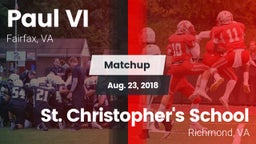 Matchup: Paul VI  vs. St. Christopher's School 2018