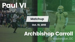 Matchup: Paul VI  vs. Archbishop Carroll  2018
