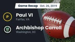 Recap: Paul VI  vs. Archbishop Carroll  2019