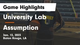 University Lab  vs Assumption Game Highlights - Jan. 13, 2023