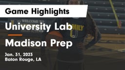 University Lab  vs Madison Prep Game Highlights - Jan. 31, 2023