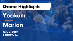 Yoakum  vs Marion Game Highlights - Jan. 2, 2018