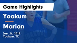 Yoakum  vs Marion Game Highlights - Jan. 26, 2018