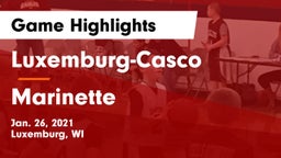 Luxemburg-Casco  vs Marinette  Game Highlights - Jan. 26, 2021
