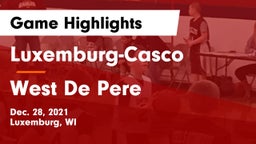 Luxemburg-Casco  vs West De Pere  Game Highlights - Dec. 28, 2021