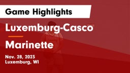 Luxemburg-Casco  vs Marinette  Game Highlights - Nov. 28, 2023