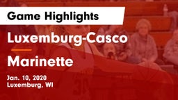 Luxemburg-Casco  vs Marinette  Game Highlights - Jan. 10, 2020