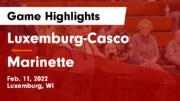 Luxemburg-Casco  vs Marinette  Game Highlights - Feb. 11, 2022