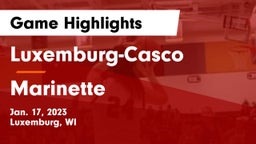 Luxemburg-Casco  vs Marinette  Game Highlights - Jan. 17, 2023