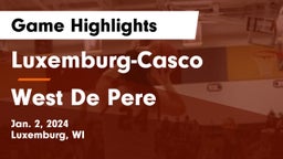 Luxemburg-Casco  vs West De Pere  Game Highlights - Jan. 2, 2024