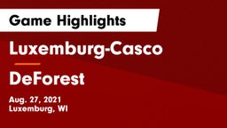 Luxemburg-Casco  vs DeForest  Game Highlights - Aug. 27, 2021