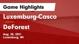 Luxemburg-Casco  vs DeForest  Game Highlights - Aug. 28, 2021