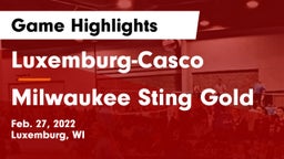 Luxemburg-Casco  vs Milwaukee Sting Gold Game Highlights - Feb. 27, 2022