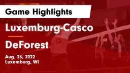 Luxemburg-Casco  vs DeForest  Game Highlights - Aug. 26, 2022