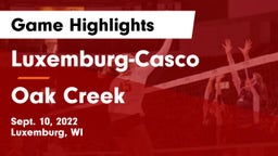 Luxemburg-Casco  vs Oak Creek Game Highlights - Sept. 10, 2022