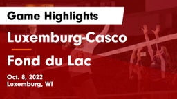 Luxemburg-Casco  vs Fond du Lac  Game Highlights - Oct. 8, 2022