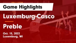 Luxemburg-Casco  vs Preble  Game Highlights - Oct. 15, 2022