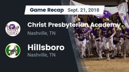 Recap: Christ Presbyterian Academy vs. Hillsboro  2018