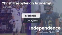 Matchup: Christ Presbyterian vs. Independence  2018