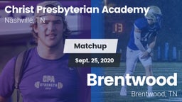 Matchup: Christ Presbyterian vs. Brentwood  2020
