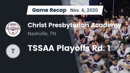 Recap: Christ Presbyterian Academy vs. TSSAA Playoffs Rd. 1 2020