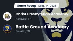 Recap: Christ Presbyterian Academy vs. Battle Ground Academy  2023
