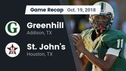 Recap: Greenhill  vs. St. John's  2018