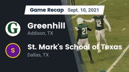 Recap: Greenhill  vs. St. Mark's School of Texas 2021