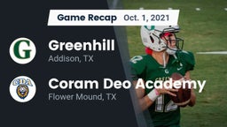Recap: Greenhill  vs. Coram Deo Academy  2021